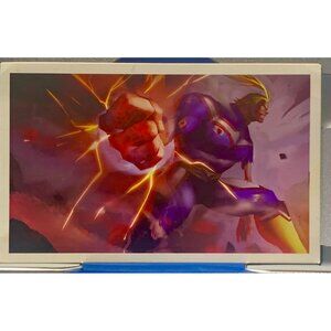 All Might Anime Postcard With Action Illustration